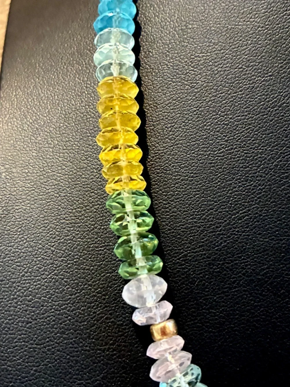 Laguna Necklace with Multicolor Glass and Gold Beads - Picture 4 of 5
